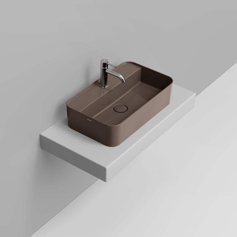 Ceramica Dolomite Lavabo à poser  60×36 – Noemi - Marrone alpino lucido