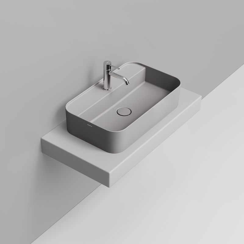 Ceramica Dolomite Lavabo da appoggio 64×38,5 – Noemi - Grigio cemento