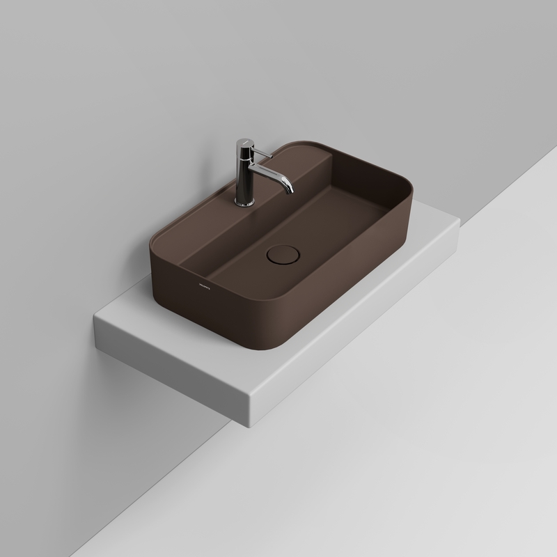Ceramica Dolomite Lavabo da appoggio 64×38,5 – Noemi - Marrone alpino opaco