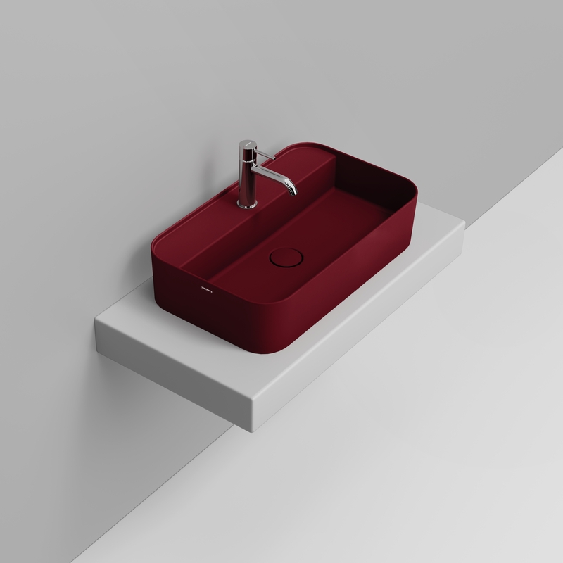 Ceramica Dolomite Lavabo da appoggio 64×38,5 – Noemi - Rosso vino opaco