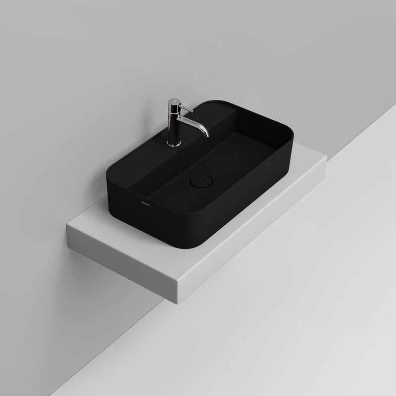 Ceramica Dolomite Lavabo da appoggio 64×38,5 – Noemi - Nero opaco