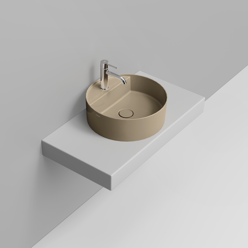 Ceramica Dolomite Lavabo da appoggio 44×44 – Noemi - Beige naturale lucido