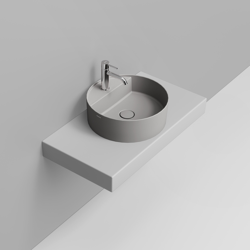 Ceramica Dolomite Lavabo da appoggio 44×44 – Noemi - Grigio cemento