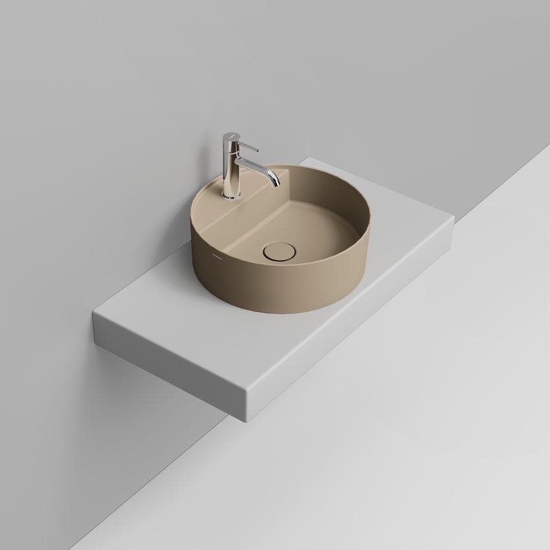 Ceramica Dolomite Lavabo da appoggio 44×44 – Noemi - Beige naturale opaco