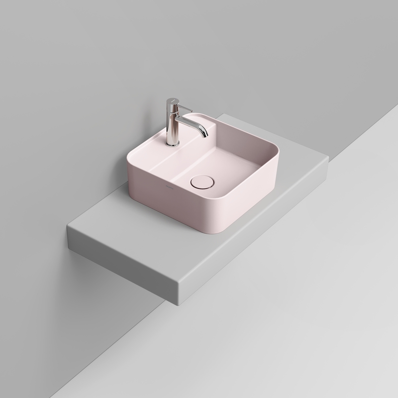 Ceramica Dolomite Lavabo da appoggio 40×40 – Noemi - Rosa antico