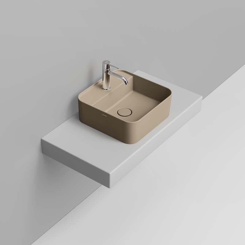 Ceramica Dolomite Lavabo da appoggio 40×40 – Noemi - Beige naturale opaco