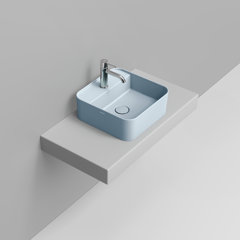 Ceramica Dolomite Lavabo da appoggio 40×40 – Noemi - Azzurro avio