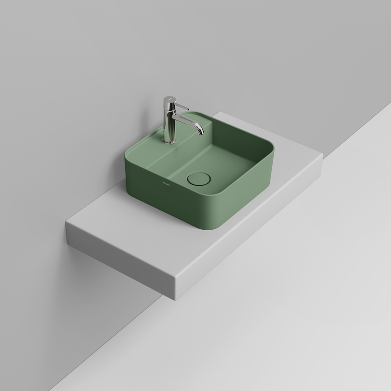 Ceramica Dolomite Lavabo da appoggio 40×40 – Noemi - Salvia silvestre