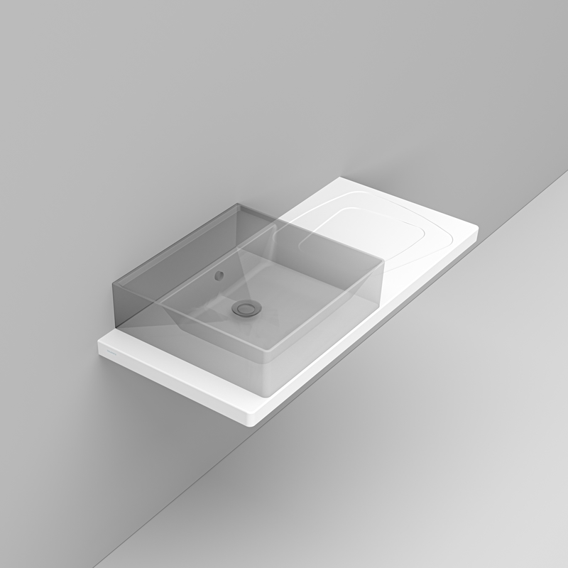 Ceramica Dolomite - D367741 - Piano Ceramica Oltre 106×47,5 foro sx – Multiplo