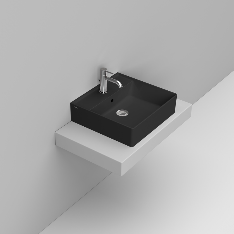 Ceramica Dolomite Lavabo da appoggio 50×47 – Multiplo - Nero opaco