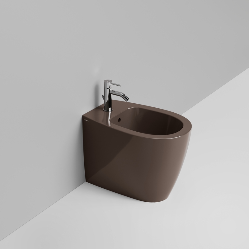 Ceramica Dolomite Bidet back to wall 36×54 – Niva - Marrone alpino lucido
