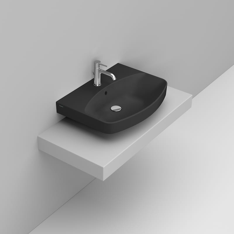 Ceramica Dolomite Lavabo da appoggio 65×48 – Mia - Nero opaco