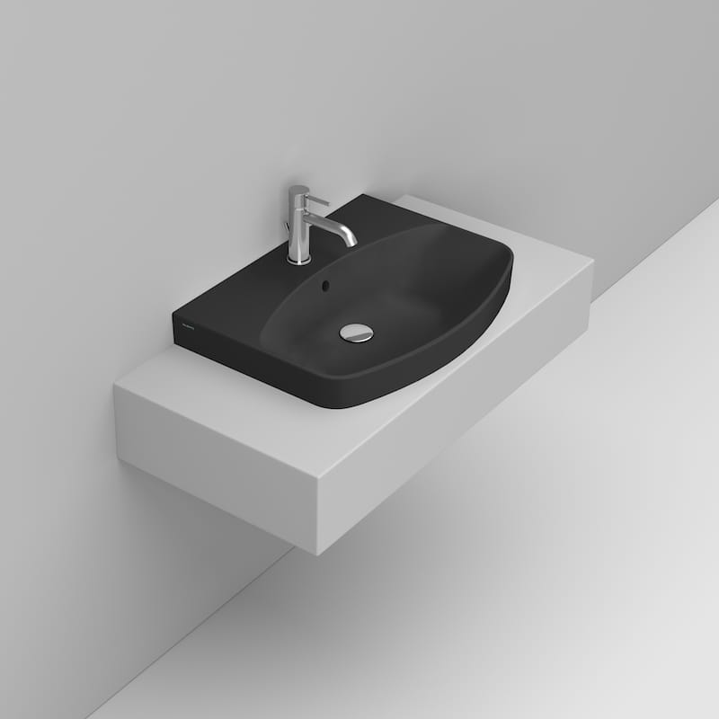 Ceramica Dolomite Lavabo Soprapiano 65×48 – Mia - Nero opaco