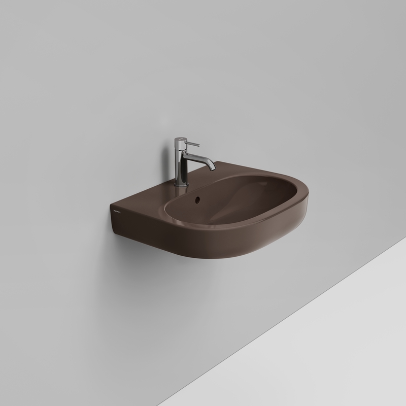 Ceramica Dolomite Lavabo 60×48 – Mirto - Marrone alpino lucido
