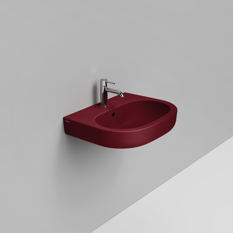 Ceramica Dolomite Lavabo 60×48 – Mirto - Rosso vino opaco
