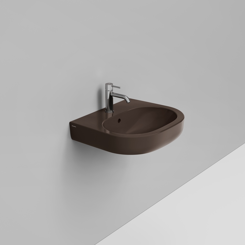 Ceramica Dolomite Lavabo 55×48 – Mirto - Marrone alpino lucido