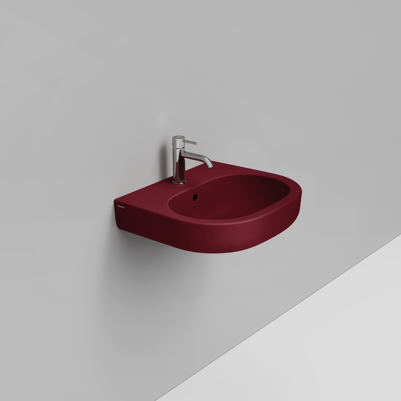 Ceramica Dolomite Lavabo 55×48 – Mirto - Rosso vino opaco