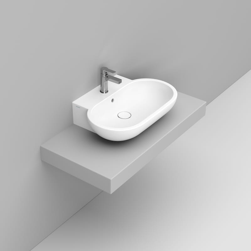 Ceramica Dolomite Lavabo da appoggio 65×46 – Mirto - Bianco opaco