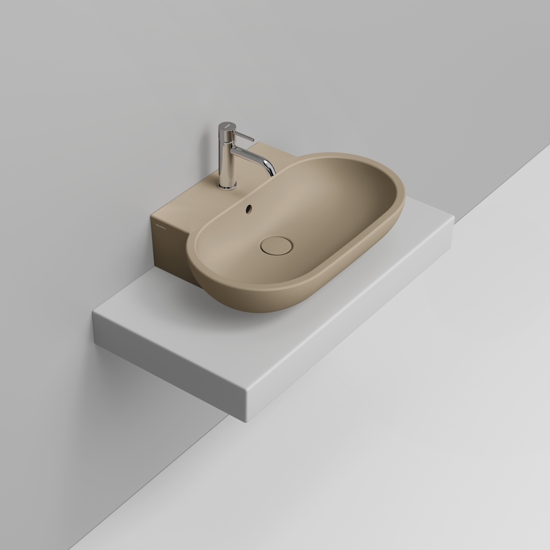Ceramica Dolomite Lavabo da appoggio 65×46 – Mirto - Beige naturale opaco