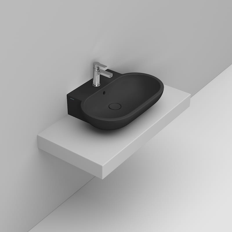 Ceramica Dolomite Lavabo da appoggio 65×46 – Mirto - Nero opaco