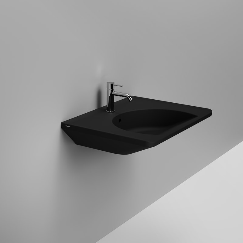 Ceramica Dolomite Lavabo 70×55 – True - Nero opaco