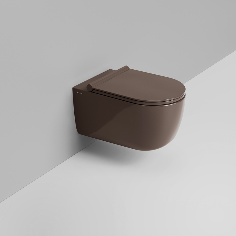 Ceramica Dolomite Vaso sospeso 36×55 – Mirto Round - Marrone alpino lucido