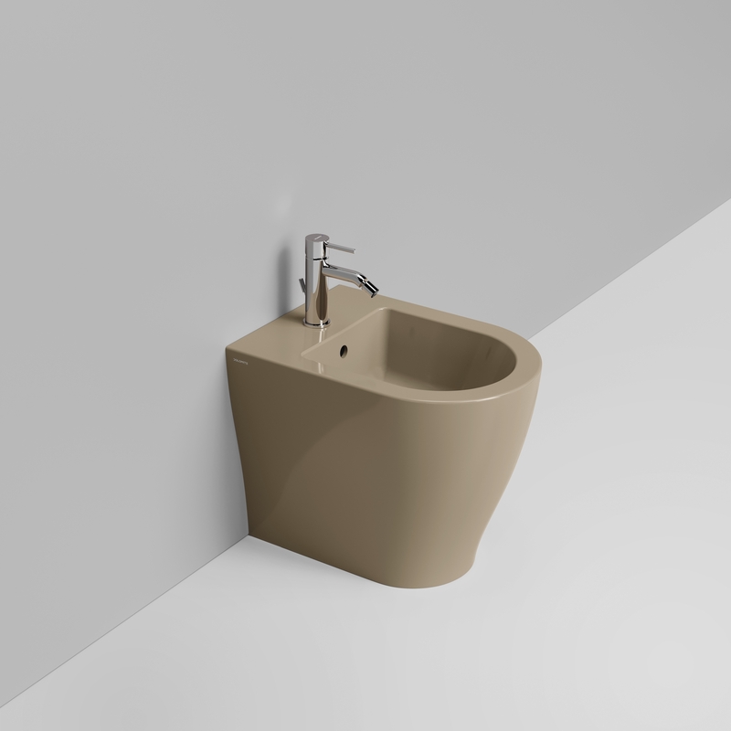 Ceramica Dolomite Bidet back to wall 36×50 – Mirto Round Short - Marrone alpino lucido