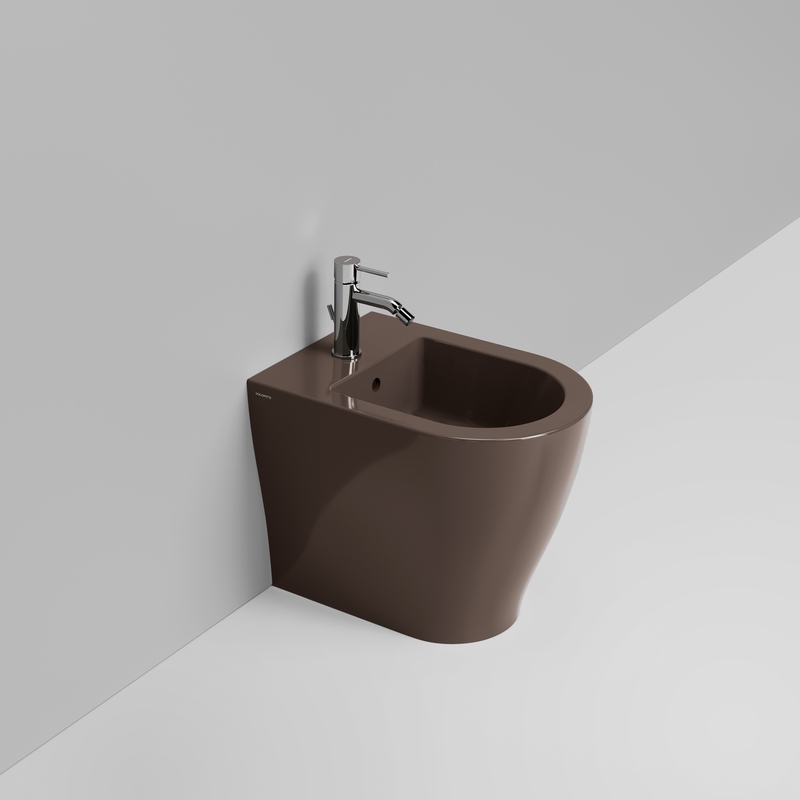 Ceramica Dolomite Bidet back to wall 36×50 – Mirto Round Short - Marrone alpino lucido