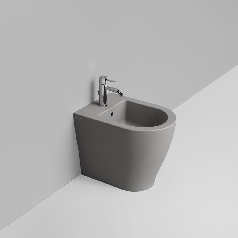 Ceramica Dolomite Bidet back to wall 36×50 – Mirto Round Short - Grigio cemento