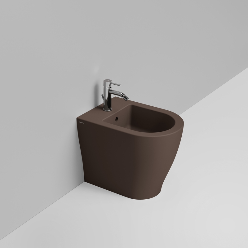 Ceramica Dolomite Bidet back to wall 36×50 – Mirto Round Short - Marrone alpino opaco
