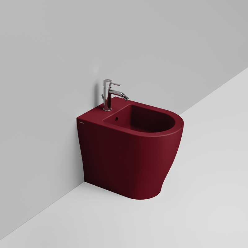 Ceramica Dolomite Bidet back to wall 36×50 – Mirto Round Short - Rosso vino opaco