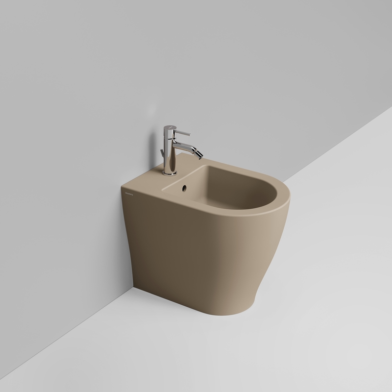 Ceramica Dolomite Bidet back to wall 36×50 – Mirto Round Short - Beige naturale opaco