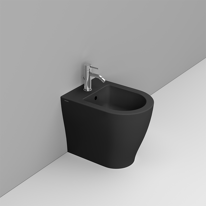 Ceramica Dolomite Bidet back to wall 36×50 – Mirto Round Short - Nero opaco