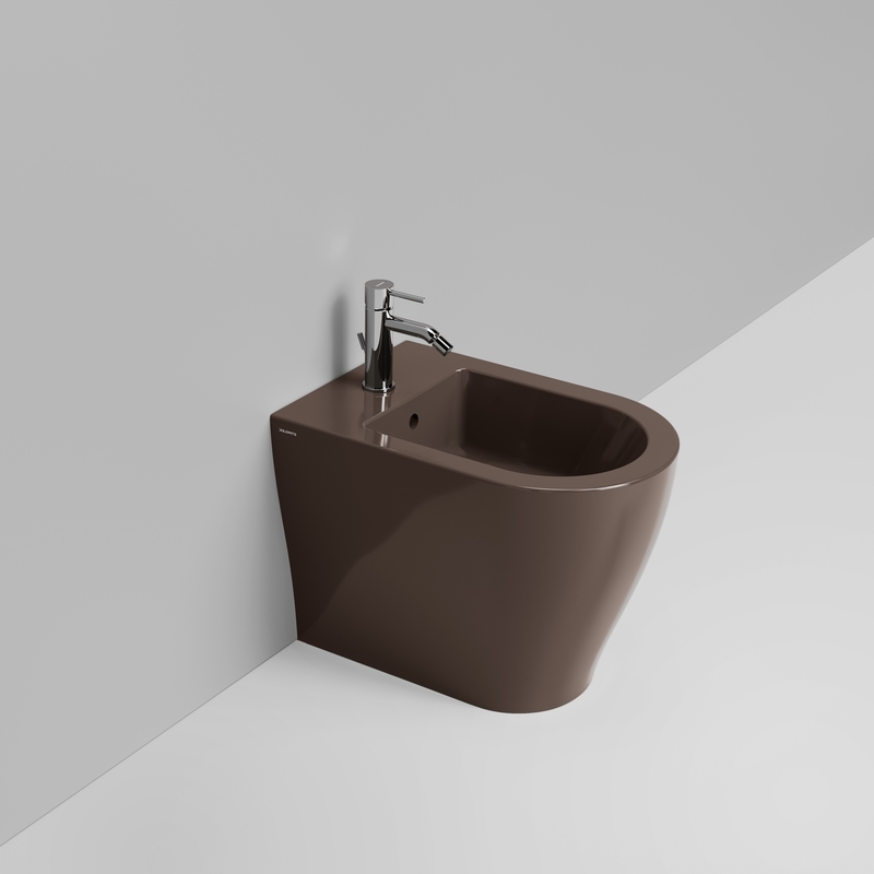 Ceramica Dolomite Bidet back to wall 36×55 – Mirto Round - Marrone alpino lucido