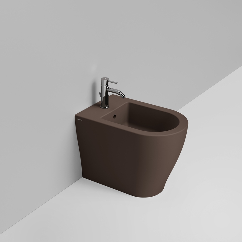 Ceramica Dolomite Bidet back to wall 36×55 – Mirto Round - Marrone alpino opaco