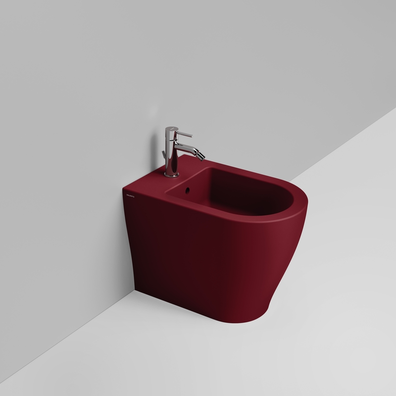 Ceramica Dolomite Bidet back to wall 36×55 – Mirto Round - Rosso vino opaco