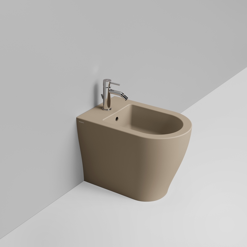 Ceramica Dolomite Bidet back to wall 36×55 – Mirto Round - Beige naturale opaco