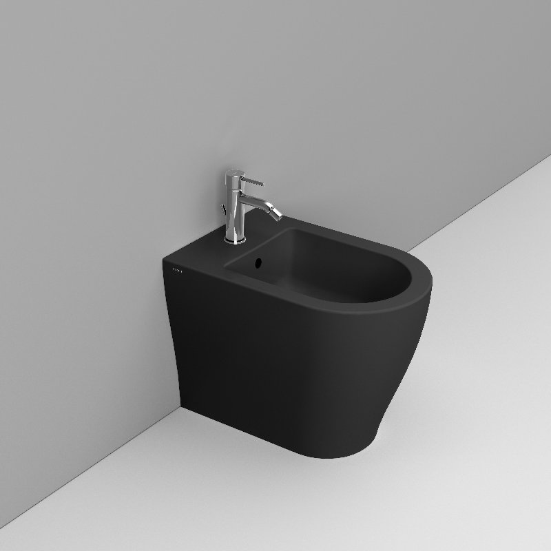 Ceramica Dolomite Bidet back to wall 36×55 – Mirto Round - Nero opaco