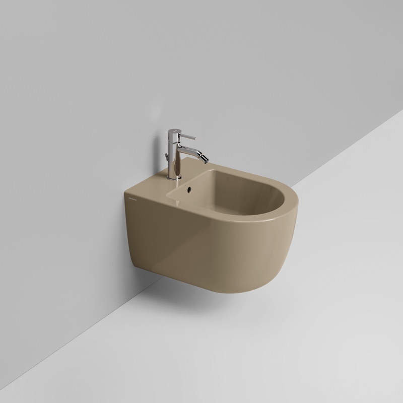 Ceramica Dolomite Bidet sospeso 36×50 – Mirto Round Short - Marrone alpino lucido