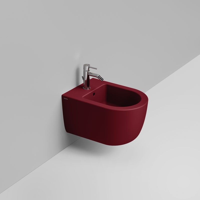 Ceramica Dolomite Bidet sospeso 36×50 – Mirto Round Short - Rosso vino opaco