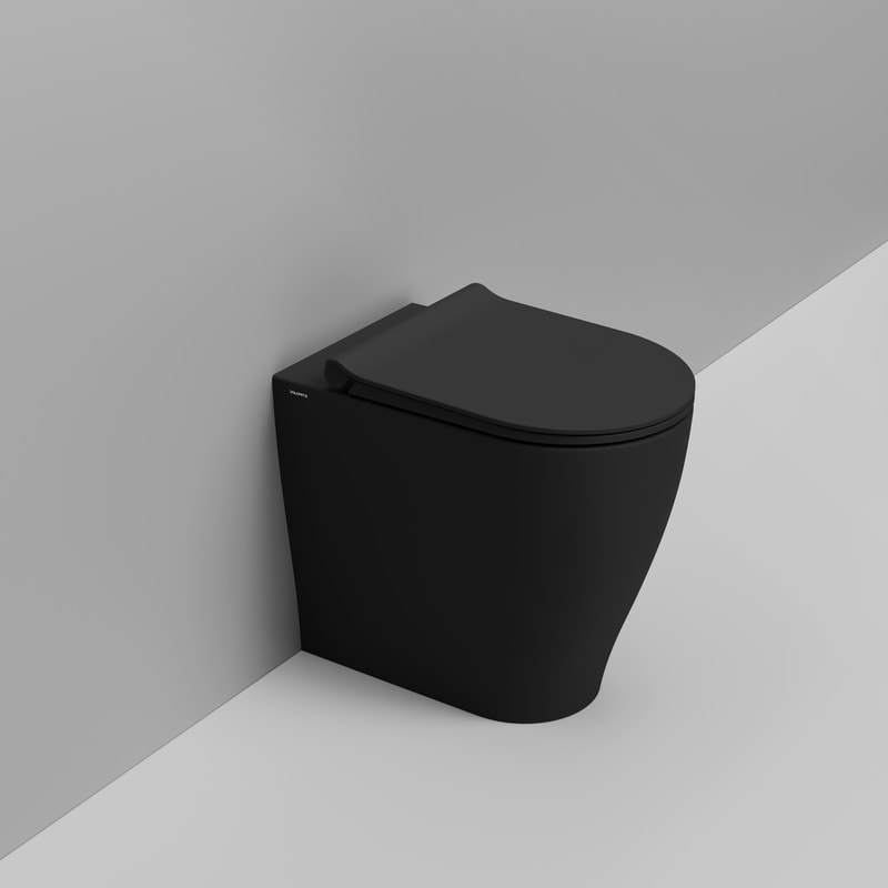 Ceramica Dolomite Vaso back to wall vortice 36x55x48 – Mirto Round Tall - Nero opaco