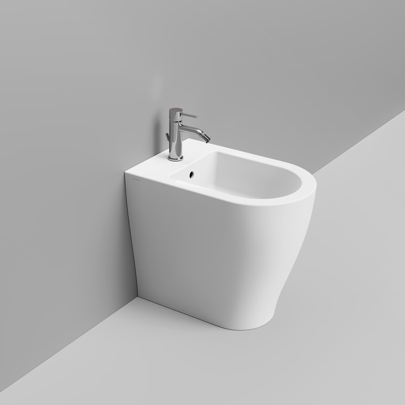 Ceramica Dolomite Bidet back to wall 36x55x48 – Mirto Round Tall - Bianco opaco