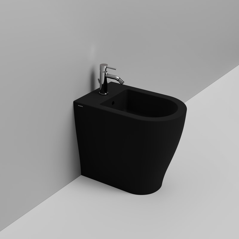Ceramica Dolomite Bidet back to wall 36x55x48 – Mirto Round Tall - Nero opaco