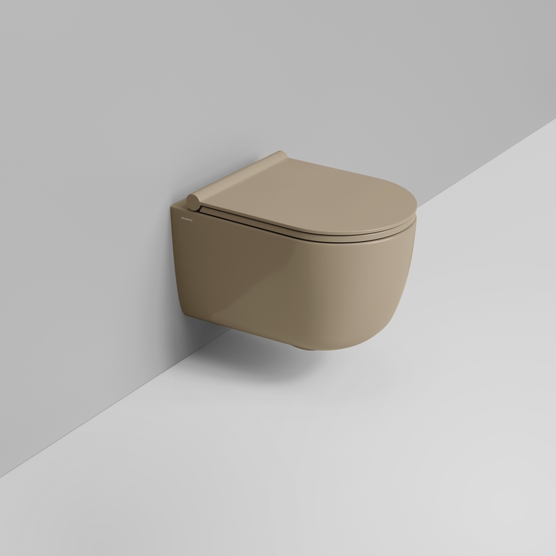 Ceramica Dolomite Vaso sospeso Vortice 36×50 – Mirto Round Short - Marrone alpino lucido