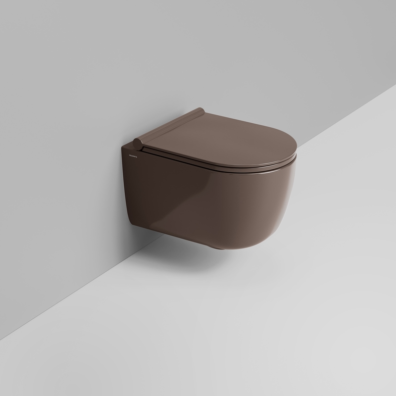 Ceramica Dolomite Vaso sospeso Vortice 36×50 – Mirto Round Short - Marrone alpino lucido