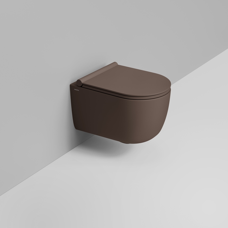 Ceramica Dolomite Vaso sospeso Vortice 36×50 – Mirto Round Short - Marrone alpino opaco