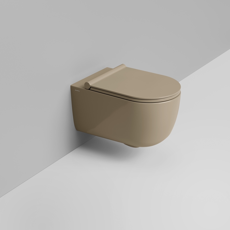 Ceramica Dolomite Vaso sospeso Vortice 36×55 – Mirto Round - Beige naturale lucido