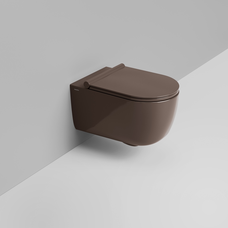 Ceramica Dolomite Vaso sospeso Vortice 36×55 – Mirto Round - Marrone alpino lucido