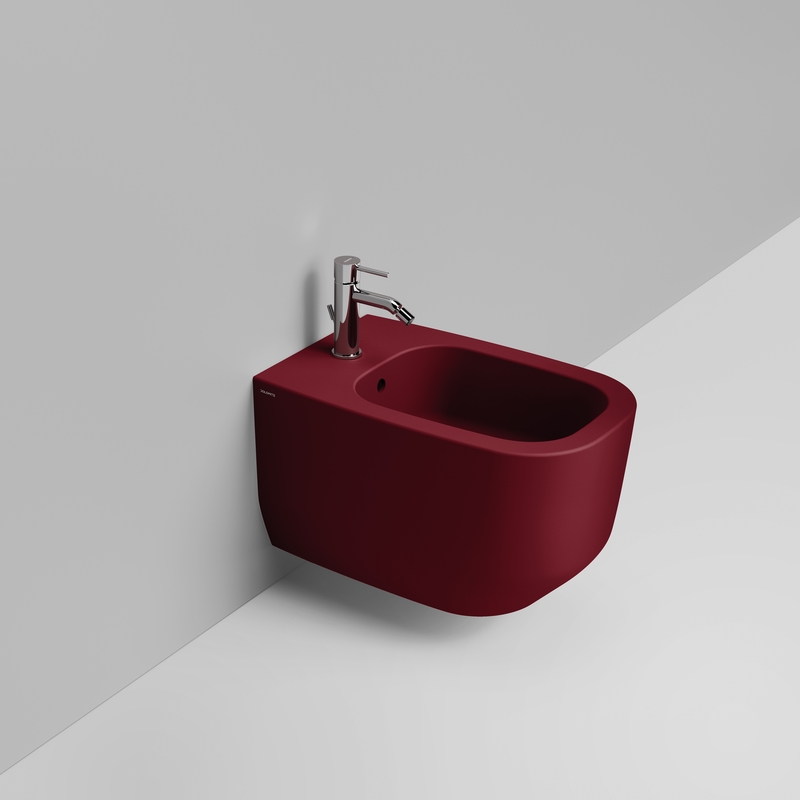 Ceramica Dolomite Bidet sospeso 36×56 – Alba - Rosso vino opaco