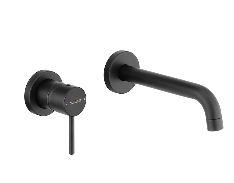 Ceramica Dolomite Miscelatore lavabo a parete s/piastra - Nero opaco